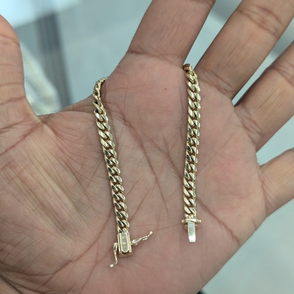 10kt Real Solid Gold Miami Cuban Style Bracelet 5mm wide 7.5 inch length